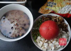 Tomato and Multigrain Mushrooms Illustration of how to make braised rice 1