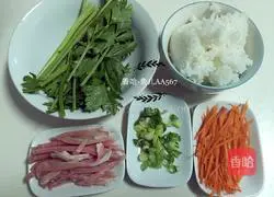 Illustration of how to make celery fried rice 1
