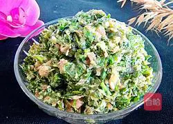 Illustration of how to make shepherd's purse dumpling filling 11