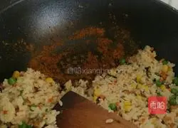 Illustration of how to make curry vegetarian fried rice 8
