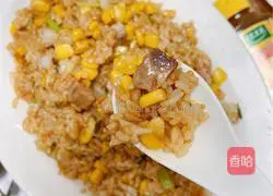 Illustration of how to make grilled corn sausage and fried rice 11