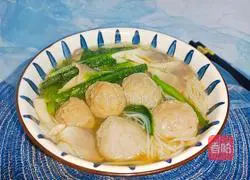 Illustration of Beef Balls and Oyster Mushroom Rice Noodles 10