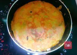 Illustration of how to make chicken fillet and vegetable egg pancake 9