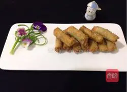 Illustration of how to make sesame rolls with dumpling wrapper 8