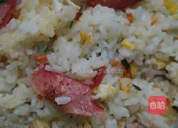 Illustration of how to make sausage fried rice 4