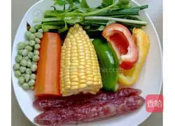 How to make colorful fried rice Illustration 1