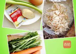 Illustration of how to make three-color shredded radish buns 1