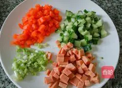 Three-color fried rice recipe 2