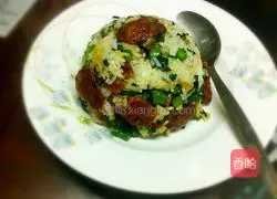Illustration of how to make kale sausage fried rice 13