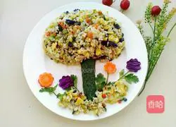 Illustration of how to make big tree fried rice 14