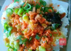 Illustration of how to make rice and egg pancakes 5