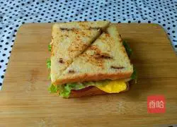 Illustration of making bean paste and toast sandwich 10