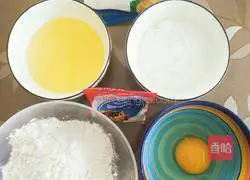 Peanut and peach cakes Illustration of how to make cakes 1