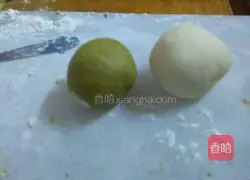 Illustration of how to make Matcha two-color steamed buns 5