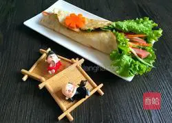 Illustration of how to make crispy egg-filled pancakes 11