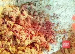 Illustration of how to make bean paste, purple potato and rose glutinous rice balls 5