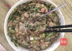 Pork Illustration of how to make green onion dumplings 3