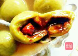 Illustration of how to make matcha chocolate glutinous rice balls 10