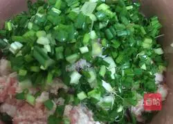 Illustration of how to make dumplings with mushroom, green vegetables and pork stuffing 6