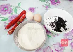 Egg Pancakes Illustration of how to roll ham sausage 1