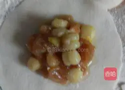 Pork and chicken Illustration of how to make corn kernel stuffed dumplings 5