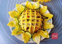 Illustration of how to make sunflower egg fried rice 12