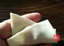 Illustration of how to make pork and leek wontons 8