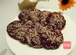 Illustration of making glutinous rice and purple sweet potato cakes 12