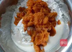 Illustration of how to make pumpkin meat buns 3