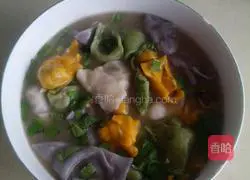 Illustration of how to make colorful wontons 8