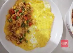 Illustration of how to make omurice rice 10