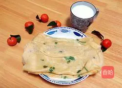 Illustration of how to make shrimp and celery pancakes 4