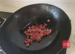 Illustration of how to make sausage fried rice 2