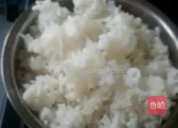 Fried rice with diced vegetables and soy sauce.Recipe 2