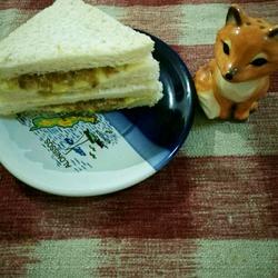 Egg and meat floss sandwich