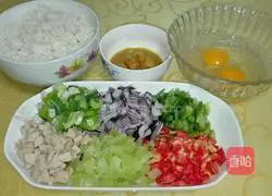 Illustration of how to make curry fried rice 2