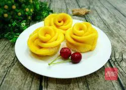 Illustration of how to make sweet potato and rose steamed buns 19