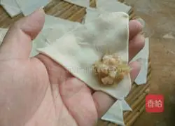 Illustration of how to make watermelon rind and pork wontons 7