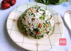 Illustration of how to make kale fried rice 8