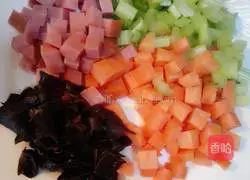 Illustration of how to make colorful fried rice 1