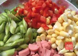 Illustration of how to make colorful fried rice 2