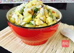 Xinjiang style pineapple and egg fried rice recipe illustration 16