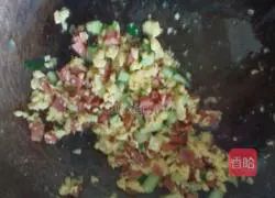 Cucumber, ham, egg and fried rice Practice illustration 5