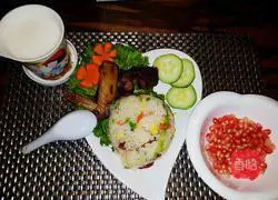 Colorful Illustration of how to make fried rice 3