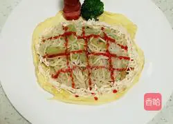 Illustration of how to make fried noodles with shredded eggplant 9