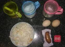 Illustration of how to make egg fried rice 1