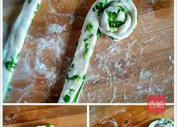 Illustration of making scallion pancake 7