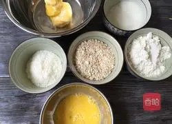 Illustration of how to make oatmeal and coconut shortbread 1