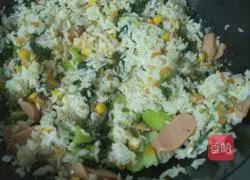 Illustration of three primary color fried rice recipes 11