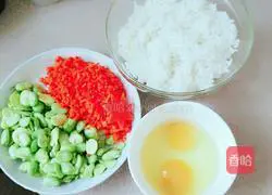 Illustration of how to make broad bean rice fried rice 1